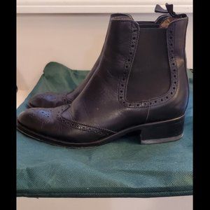 Leonardo Principi Black Brogue Ankle Boots Sz 37